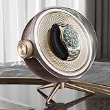 Photo Gallery zdmzr caricatore singolo per orologi automatici con motore silenzioso, scatola girevole per orologi, 2 modalità di rotazione, espositore con luce(brown) Photo Gallery zdmzr caricatore singolo per orologi automatici con motore silenzioso, scatola girevole per orologi, 2 modalità di rotazione, espositore con luce(brown)