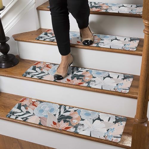 Alfombras para escaleras interiores autoadhesivas de madera 2