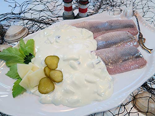 Klaassen Matjesfilets in Sahnesoße, Matjesfilets (ohne Haut), Sahne, Äpfel, Zwiebel, Gewürzgurke, 500g Cover