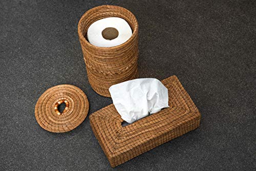 JOSE ARTESANO Pine Needle (Ocoxal) Toilet Paper Holder Stand, 6.3 in X 9.8 in, 100% Sustainable, Natural, Rustic, Organic and Vegan - Image 7