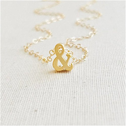 WLLAY Dainty And Symbol Ampersand Necklace Gold Silver Plated3