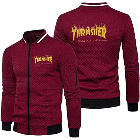 Axlezx Men's Sweater Jackets Zip Up Collar Sweater Jackets Men's Casual Check Cardigan Cover
