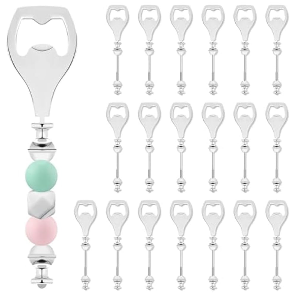 CTRLZS 20pcs Beadable Beer Opener Beer Bottle Opener Decorative Beaded Bottle Opener DIY Bead Bottle Opener