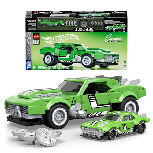 Mattel Brick Shop Hot Wheels Custom 68 Camaro Speed Series, 289 Piezas, Detalles Realistas Y Pegatinas Para Personalizar, Para Adultos Coleccionistas Y Niños Y Niñas A Partir De 10 Años , Jft17