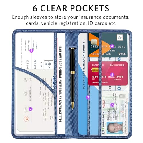 Image of CoBak Car Registration and Insurance Holder | Vehicle Glove Box Organizer, Auto Truck Compartment Document Case with Magnetic Closure for Insurance & Driver License