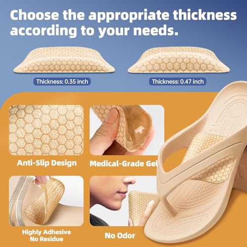 Image of ZAIWOO High Arch Support Inserts Women /Men, Flat Foot Arch Support Pads for Women, Reusable Arch Support Shoe Filler, Two-Option of Different Heights | 1 Pair
