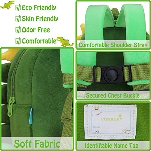 VX VONXURY Toddler Backpack,Cute Plush Small Preschool Backpack with Leash Gift for Little Boys Girls Kids with Chest Strap4