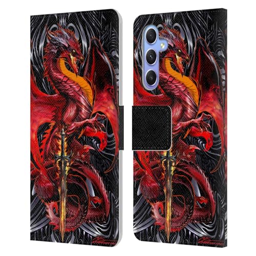 Protection Samsung A34 5G étui cuir dragon Ruth Thompson housse antichoc