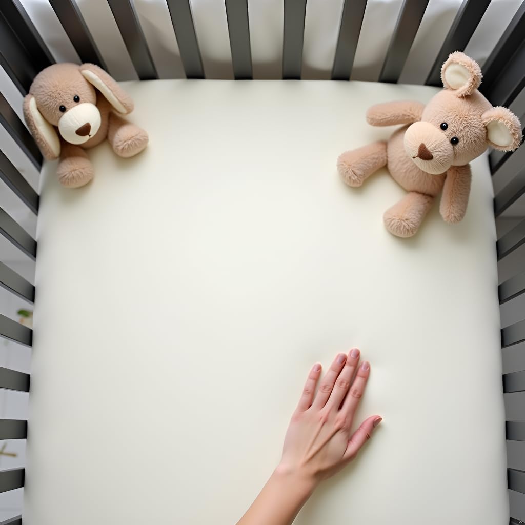 Stretchy Viscose from Bamboo Crib Sheet – Super Soft, Fitted & Breathable, Safe for Sensitive Baby Skin (Buttercream, 52" x 28")