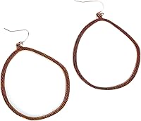 Handmade Asymmetric Copper Large Hoop Dangle Earrings Boho Bohemian 2.5" - Sundance Dreams Designs