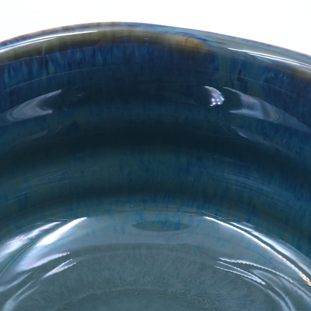 Tazón tradicional japonesa de ceremonia de té matcha hecho a mano en Japón, esmalte gris azul