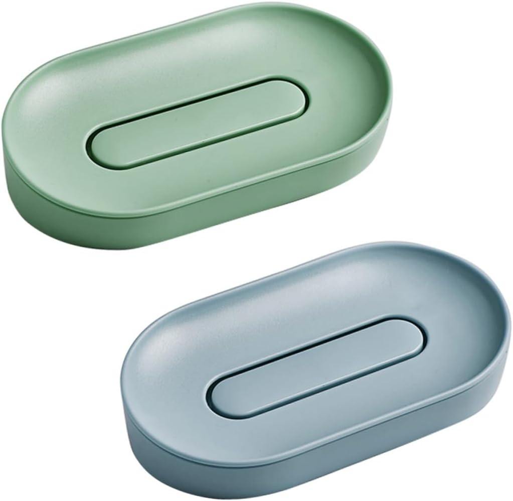Wall Mounted Soap Dish with Double Layer ABS Drain Rack for Soap Bar