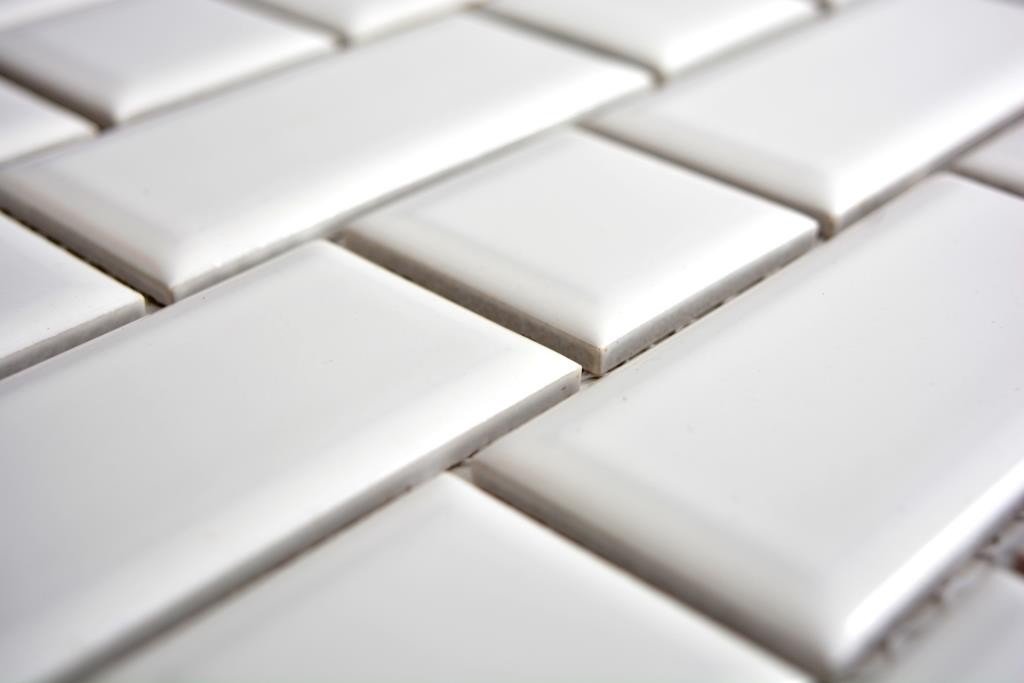 Mosaico de cerámica Metro Subway Azulejos de mosaico Azulejos de cerámica Azulejos Blancos Cocina Parte posterior Pared Revestimiento Bañera Azulejos de pared 10 mosaicos