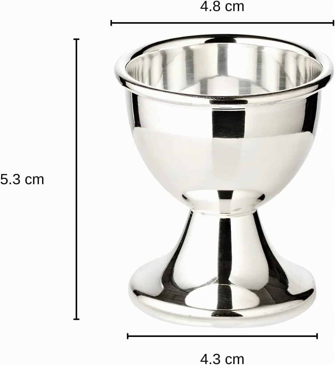EDZARD Juego de 4 hueveras Classo, Plateado Pesada, Altura 5 cm