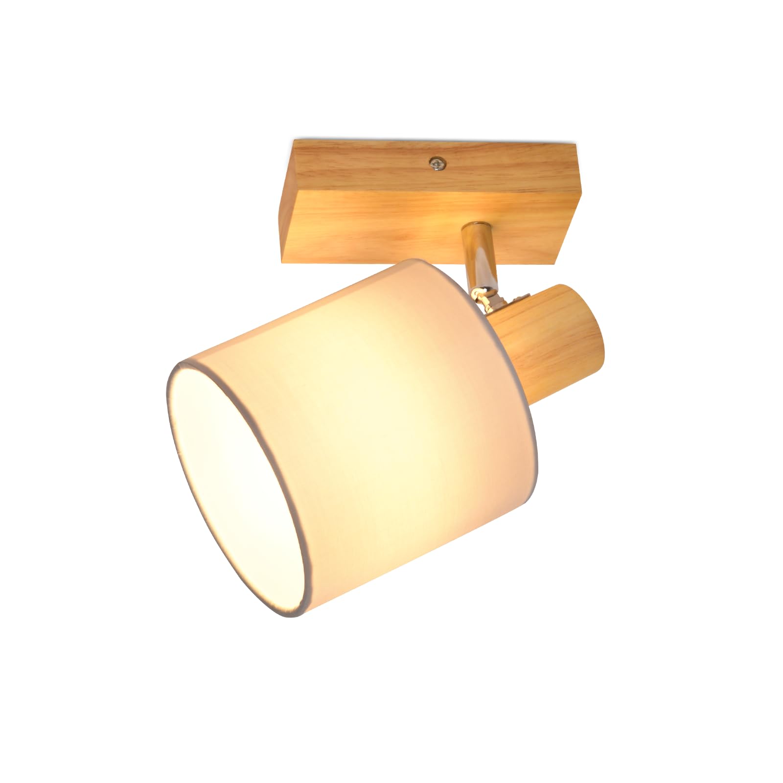 Deckenlampe 1 Flammig Holz Flurlampe Deckenleuchte | Deckenstrahler E14 MAX 40W Deckenspots Strahler Vintage Schwenkbar 350° Flur Schlafzimmer Ohne Leuchtmittel, 3 Stück