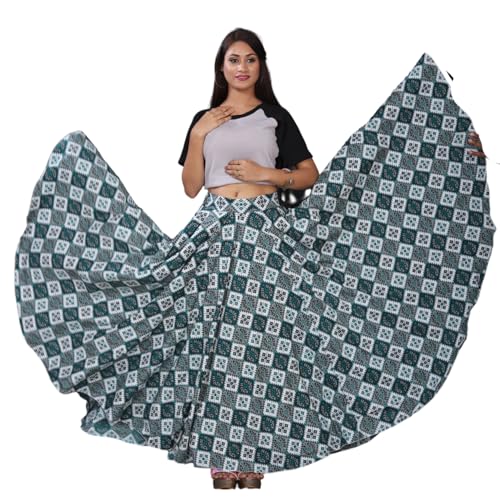 Image of JYESHTA Women's American Crepe Flared A Line Stitched Long Skirt with 12 Mtr Flare 40 in Height | Skirts for Women Long Length | Long Skirts for Girls