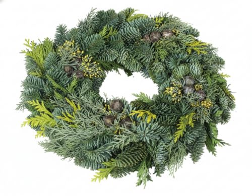 PlantaPro Tannenkranz Nobilis Nordmann vollrund 30cm Weihnachten Deko Haustür