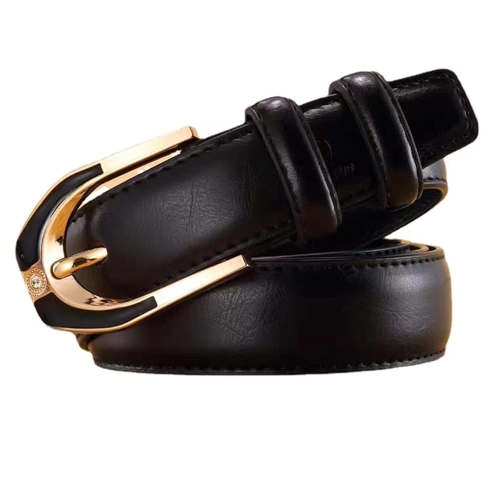 ICGSUQR Genuine Leather Belts For Women/Girls With Gold
