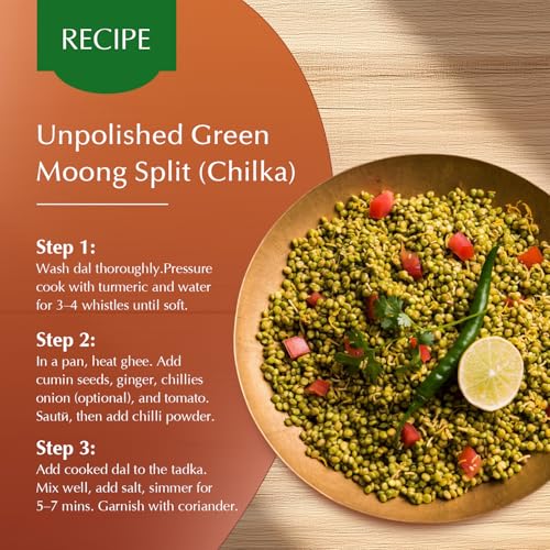 Image of Amazon Brand - Vedaka Popular Green Moong Split / Chilka, 1 kg