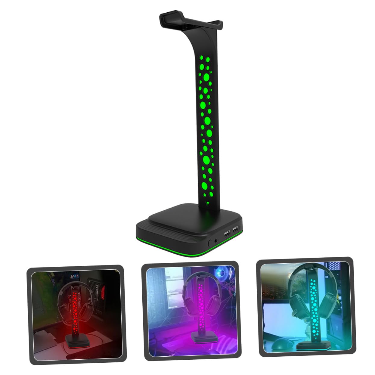 Soporte para Auriculares Rgb Negro de Abs para Escritorio Gaming