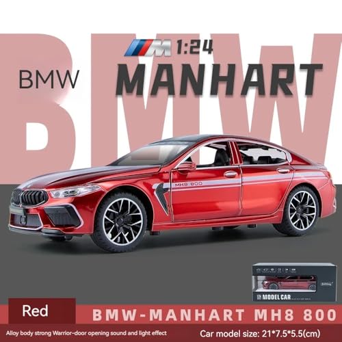Image of 1:24 BMW MANHART MH8 800 Toy Car Diecast Metal Pull Back Car - 4 Openable Doors with Sound & Light | Luxury Toy Car & Gift for Kids 【Colors as Per Stock】