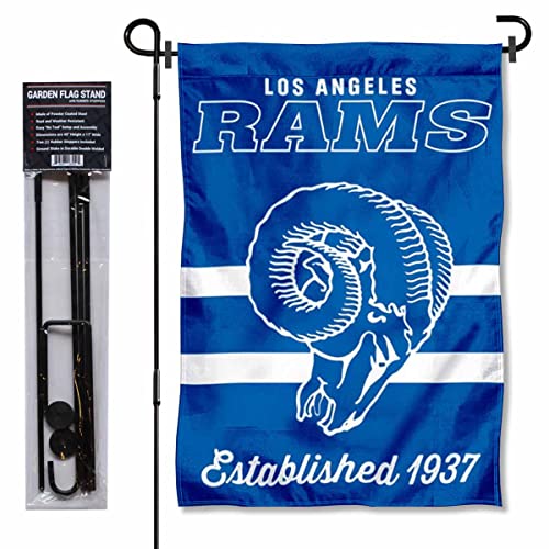 Drapeau Los Angeles Rams vintage avec support pour sublimer vos soirées NFL au jardin