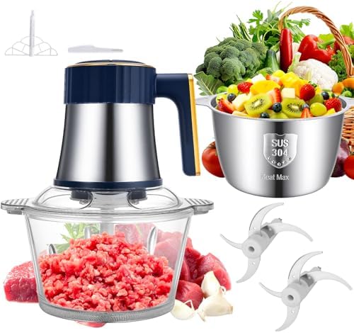 Food Processor, Electric Meat Grinder & Vegetable Chopper with 8 ...