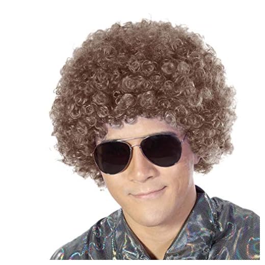 FREE BEAUTY Fluffy Afro Synthetic Clown Wig for Men Women Cosplay Anime Party Christmas Halloween Fancy Funny Wigs (Brown)