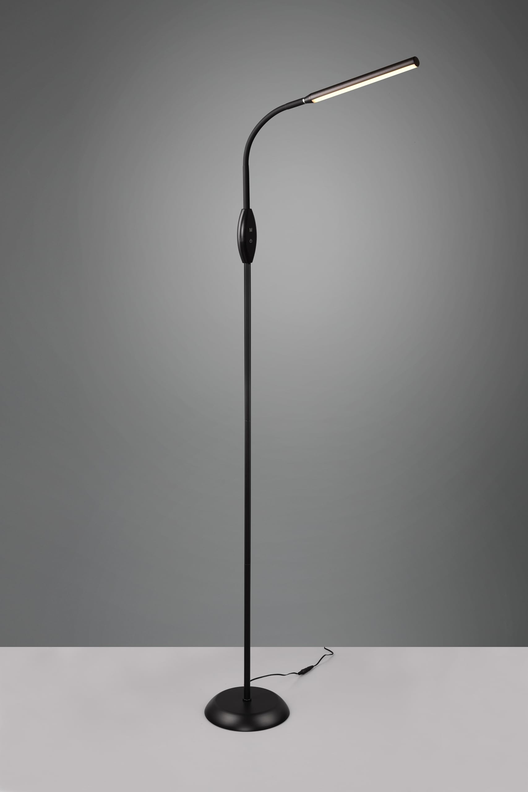 Reality Leuchten LED Stehleuchte Toro R47641102, Kunststoff Schwarz matt, inkl. 5 Watt LED, Touch Dimmer, Lichtfarbe wechselbar, Flexarm |