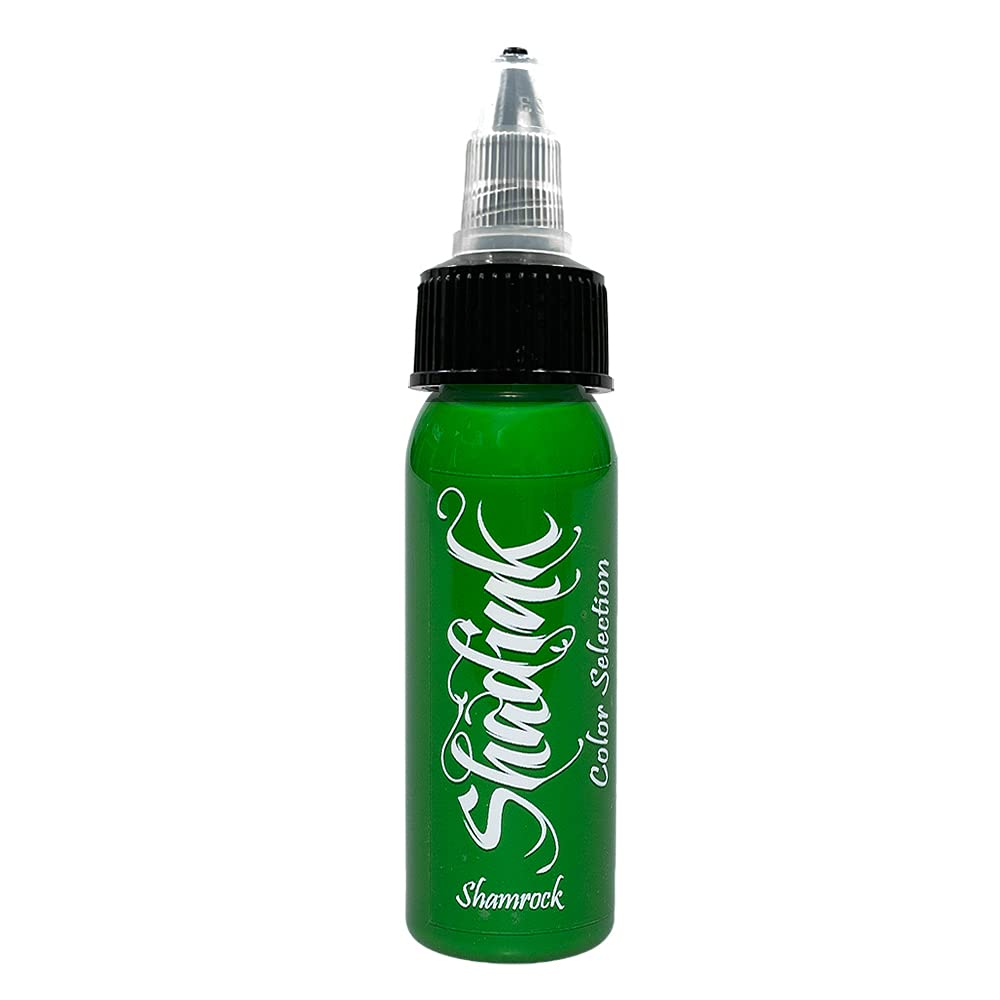Shadink Tattoo Ink Professional Tattooing Inks for Color Portrait, Black & Gray Style 1oz (Shamrock Green)