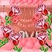 6pcs Red Rose Balloon,37 Inch Giant Flower Balloons For Valentines Day Mothers Day Wedding Party Decorations