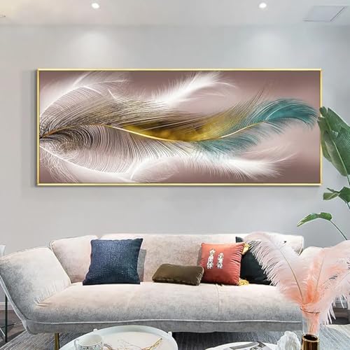 Poster plumes pour séjour chic et maison chaleureuse format vertical