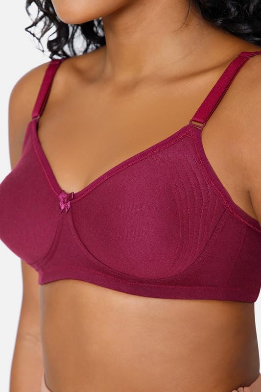 Image of INTIMACY LINGERIE Women's Cotton Brassiere | Non-Padded | Non-Wired | Full Coverage | Shaper Panel with Side Support Regular Bra | 1 Piece | (Def C P)