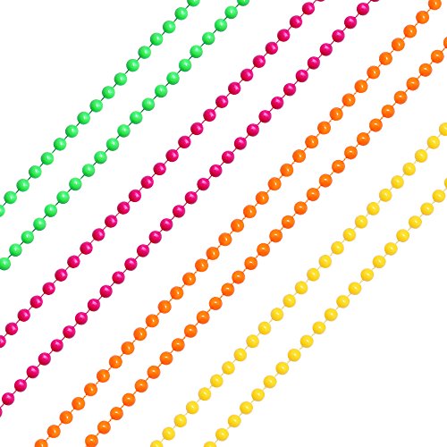 Dreamtop 80s Neon Necklaces and Bracelets Fishnet Gloves Bow Headband for 1980s Theme Party Supplies,Set of 11 (A)
