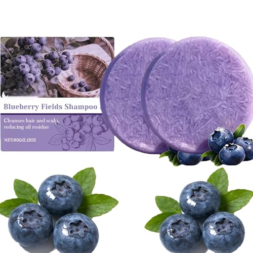 Blueberry Fields - Barras de champú y acondicionador orgánicos con extracto de arándano, para adelgazar el cabello y el encrespamiento (2 unidades)