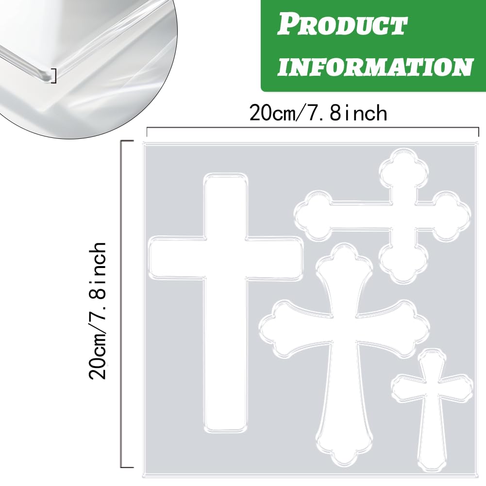 beinkmake 4 in 1 Crosses Router Template Acrylic Router Template for Woodworking Drawing Inlay Templates Charcuterie Board Decorative Templates 7.8x7.8 inch - Image 2