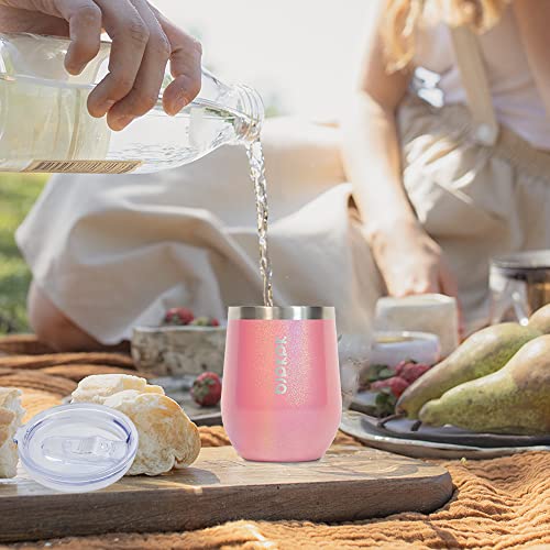 Image of BJPKPK 2 PCS 12oz Insulated Wine Tumblers, Stainless Steel Cups with Lid | Double Wall Vacuum Coffee Mugs, BPA-Free Reusable Wine Tumblers for Hot & Cold Drinks, Home, Party, Camping & Outdoor