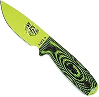 Vista 2 de ESEE -3 1095 acero al carbono, funda negra (hoja verde venom, verde neónnegro G-10 mango 3D)