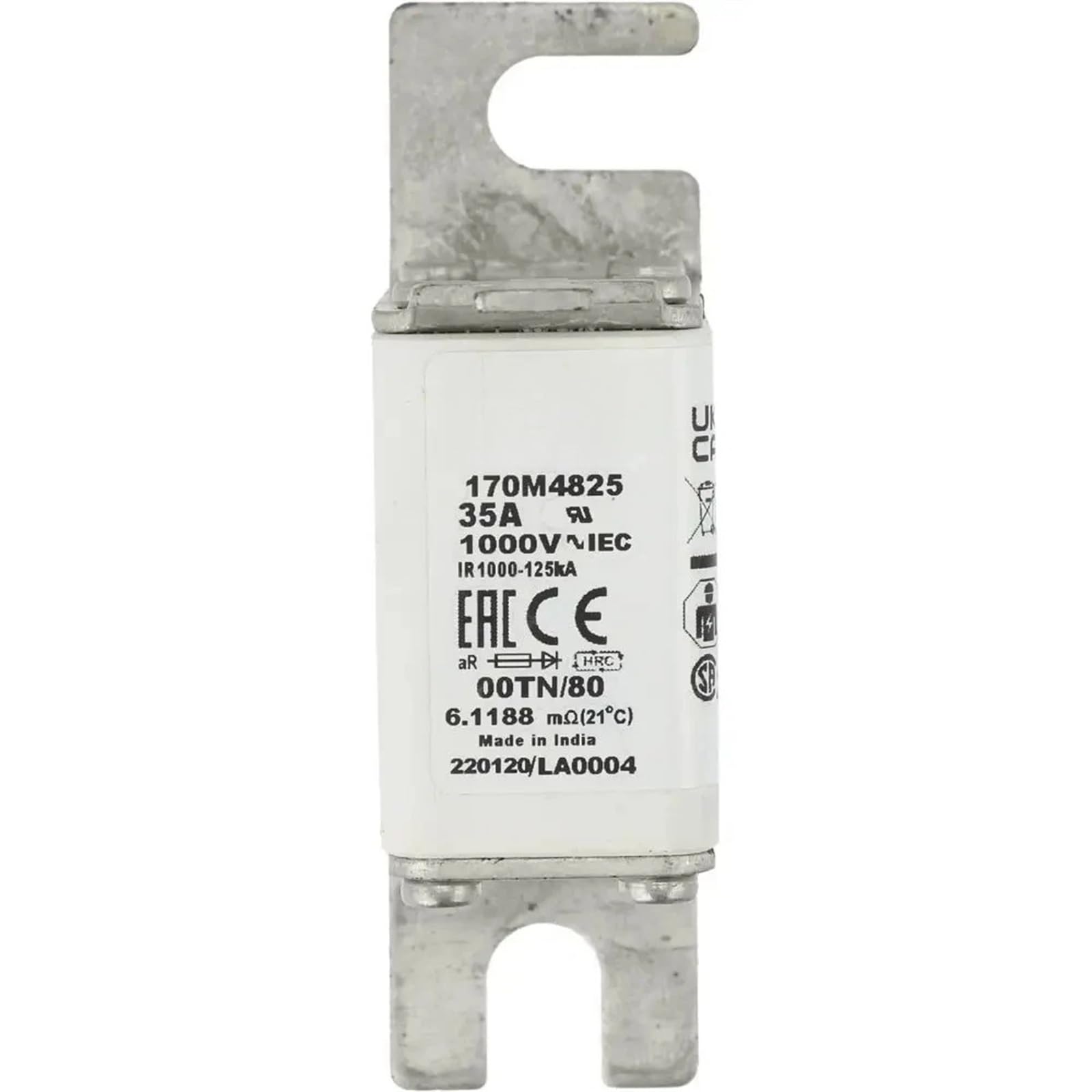 Fusible 170M4822 contre les surcharges électriques de la série 170M4825 à 170M4833