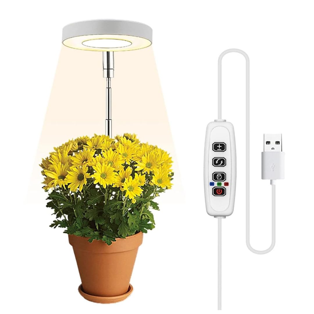blackt electrotech bt29ple full spectrum plant grow light – adjustable height, automatic timer, usb powered 5v safe voltage for indoor/outdoor plants (2)