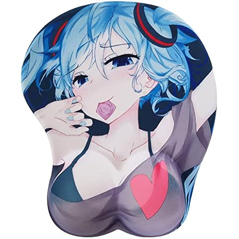 Sexy Anime Computer Mouse Pad Kawaii Funny Mouse Mat Gaming Mouse Pads with Wrist Support Grey Cover