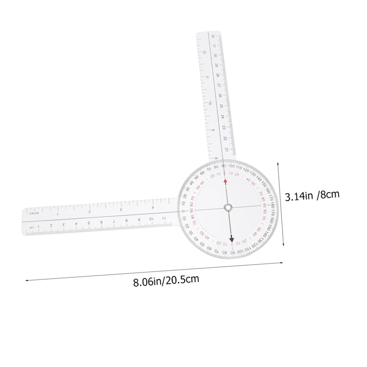 Goniomètre de Mesure 8 Pouces, Règle D'angle Rotative