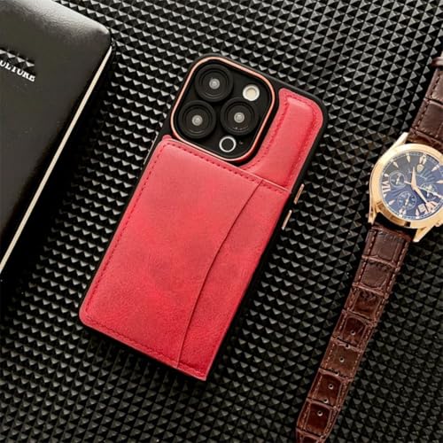 Étui magnétique haut de gamme iPhone 13 Pro Max rouge anti-chute