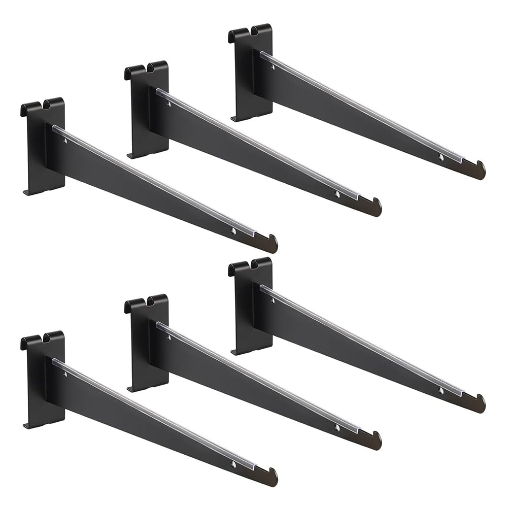 Littimoon Metal Gridwall Brackets 12", Shelf Bracket with Lip Heavy Duty Hooks Accessories