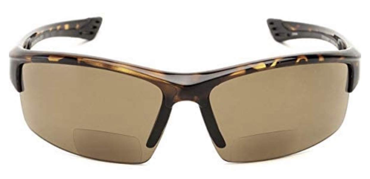 Pink Ribbon Shades, Inc. Bifocal Sport Wrap Half Rim Wrap Around Reading Sun Reader Sunglasses Men Women (Tortoise, 2.00)