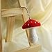 Knitted Handmade Crochet Cute Mushroom Keychain Key Ring Purse Pendant