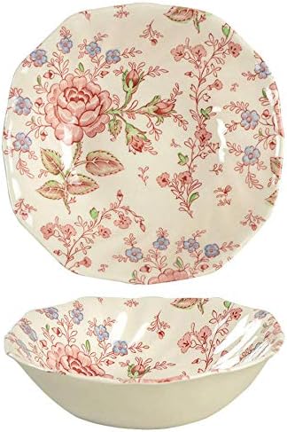 Johnson Brothers Cuenco de cereales cuadrado rosa rosa