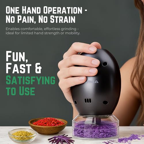 Image of Mamba Grinder Electric Spice & Herb Grinder for the Kitchen, Whip Chain Type One-Handed Mill, USB Rechargeable, Easy to Use and Clean, Black