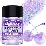 Iridescent Purple Edible Glitter - 5g Food Grade...
