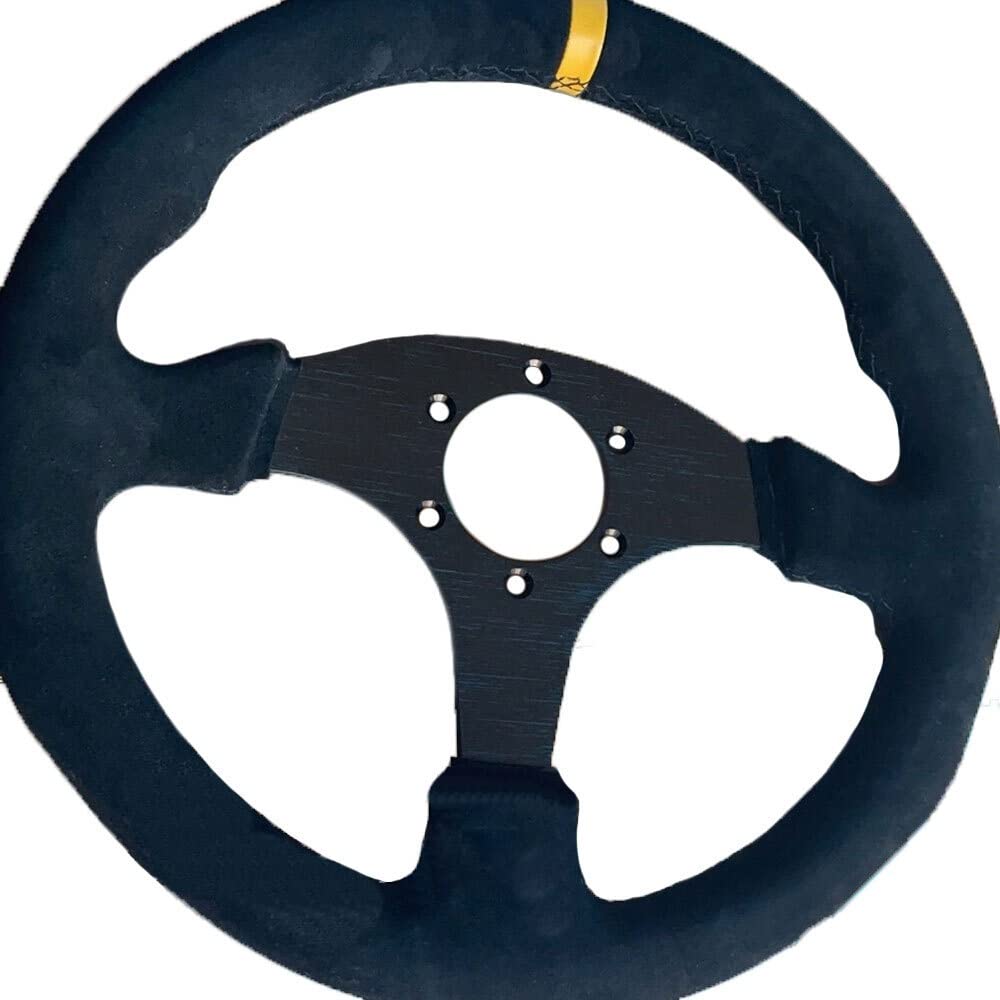 INOKAI Volant Sport,Racing Volant Volant Plat de Course de 13 Pouces 330mm Volant de Jeu de Course en Cuir Universel Automatique (Color : 2)